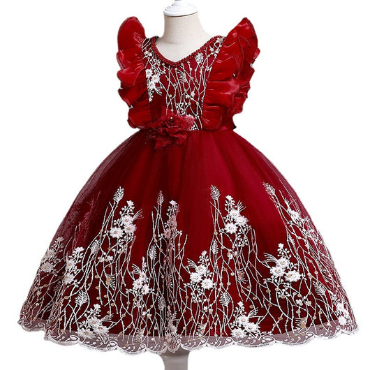 Vestido Princesa Niña con Flores Bordadas - Image 10