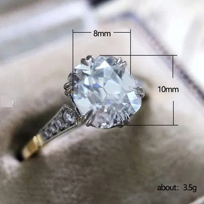 Anillo de Mujer Chapado en Latón Bicolor con Circón - Image 3