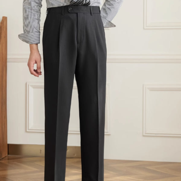 Pantalón de Talle Alto Estilo Retro sin Planchado con Cintura Elástica