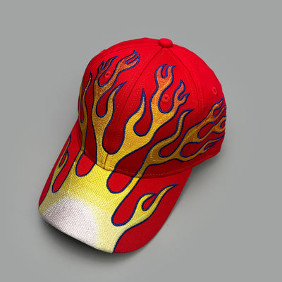 Gorra de Béisbol Hip-hop con Diseño de Llamas Personalizadas - Image 2