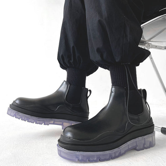 Botas Cortas con Plataforma Gruesa y Tacón Elevado Estilo Industrial