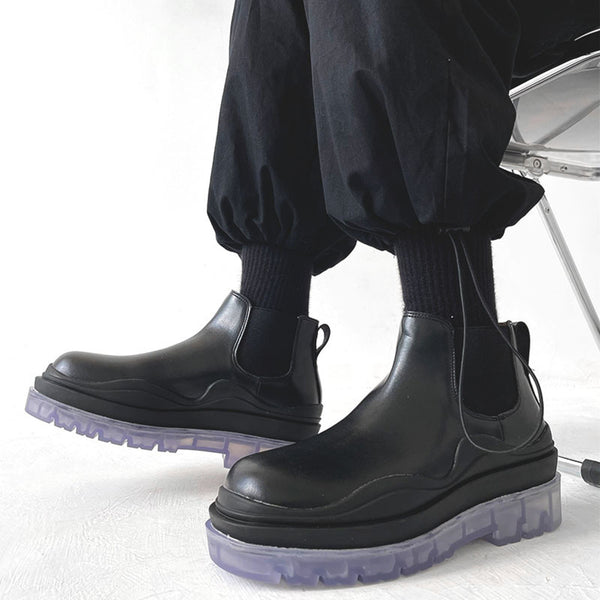 Botas Cortas con Plataforma Gruesa y Tacón Elevado Estilo Industrial