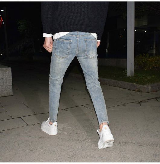 Jeans Vintage Azul Claro Desgastado con Stretch - Image 15