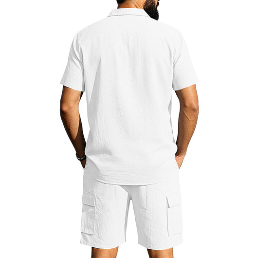 Conjunto Camisa Tipo Polo con Solapa y Shorts Multibolsillos - Image 18
