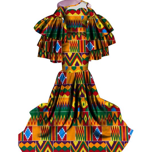 Vestido Largo Estampado Africano con Corte Sirena - Image 12