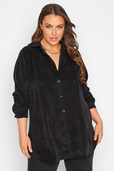 Camisa Suelta de Pana Lisa para Commuter - Image 2