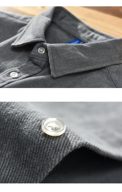 Camisa Casual de Manga Larga con Acabado Cepillado para Hombre - Image 11