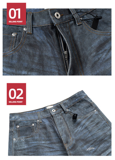 Pantalones Rectos Desgastados con Efecto Vintage para Hombre y Mujer - Image 10