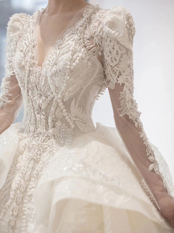 Vestido Largo Elegante de Manga Larga Estilo Francés para Mujer