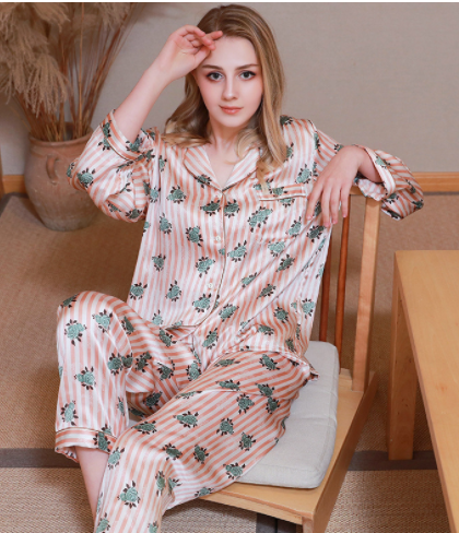 Traje de Dos Piezas Talla Grande Manga Larga en Seda para Primavera y Otoño - Image 2