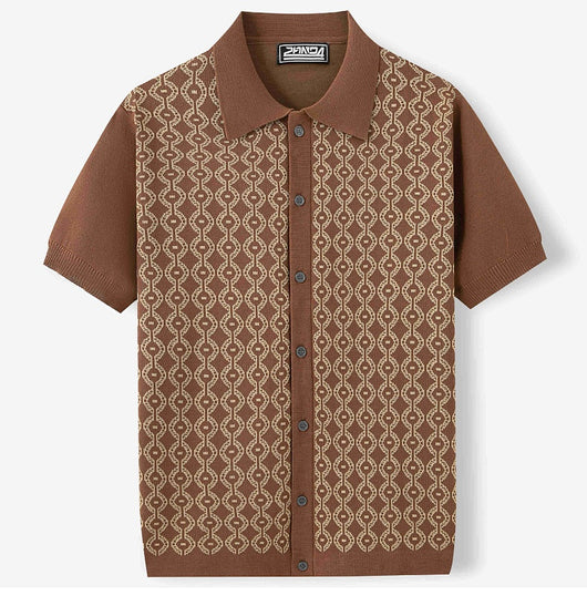 Cardigan Jacquard de Lino Tencel Manga Corta para Hombre - Image 22