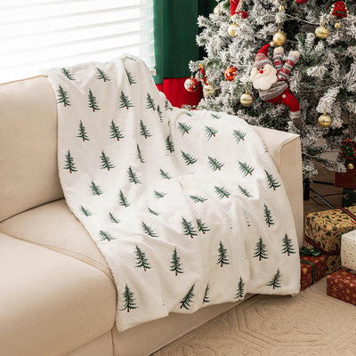 Manta Navideña para Sofá con Bordado de Árbol de Navidad - Image 3