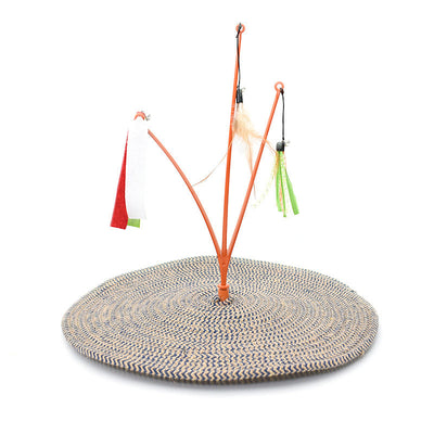 Juguete Interactivo para Gatos con Cuerda de Algodón y Plumas - Image 3