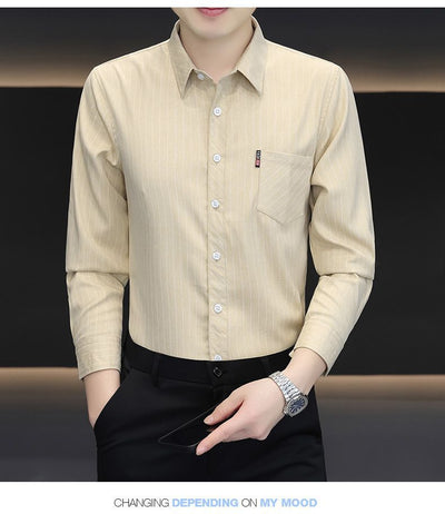 Camisa Slim Fit a Rayas Versátil para Joven - Image 19