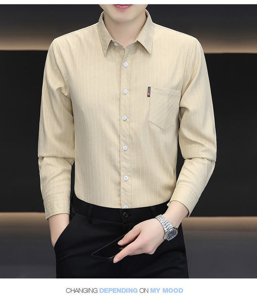 Camisa Slim Fit a Rayas Versátil para Joven - Image 19