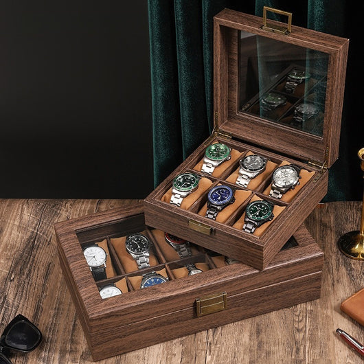 Caja Organizadora de Relojes Retro con Acabado Cuero PU y Diseño Madera - Image 3