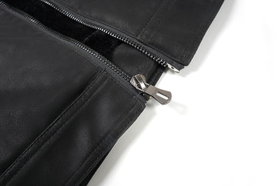 Chaqueta de Cuero PU con Cuello Mao para Hombre - Image 9