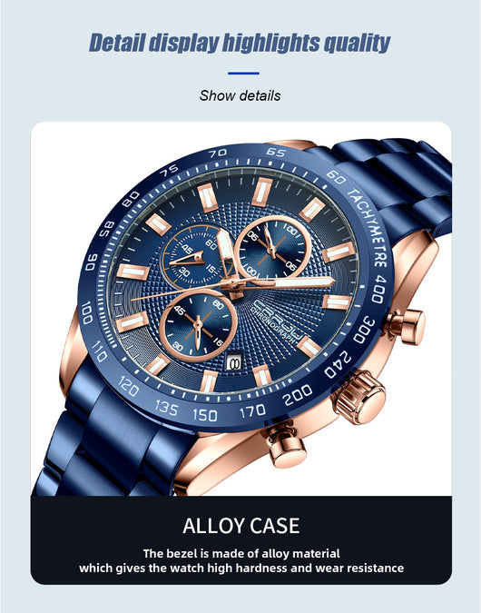 Reloj Deportivo Hombre Acero Inoxidable Resistente al Agua - Image 10