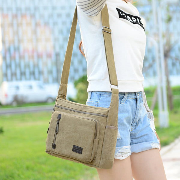 Bolsa Mensajera Retro Hombre con Diseño de Capas