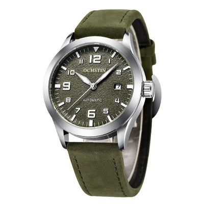 Reloj Mecánico Automático Retro Cuero Genuino Estilo Ejecutivo - Image 4