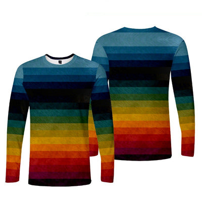 Playera Manga Larga Hombre Impresión 3D Tendencia Digital