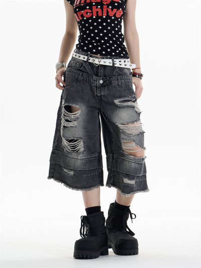 Shorts Denim Rotos Cintura Alta Sueltos para Mujer - Image 19