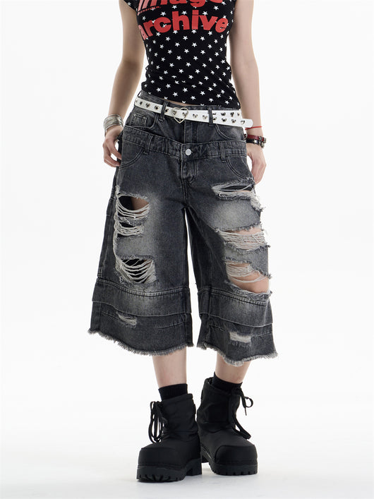 Shorts Denim Rotos Cintura Alta Sueltos para Mujer - Image 19
