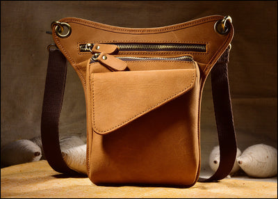 Bolsa Táctica de Cuero Genuino para Hombre - Riñonera Outdoor Ajustable - Image 9