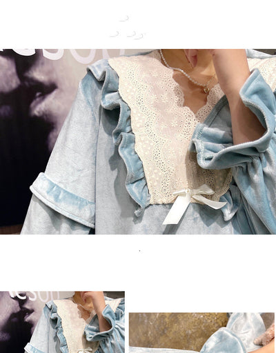 Conjunto de Pijama Encaje Dulce Estilo Coreano para Casa - Image 2