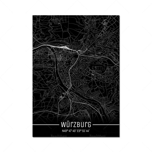 Cuadro Decorativo Mapa Líneas Negras - Lienzo Moderno para Pared - Image 29