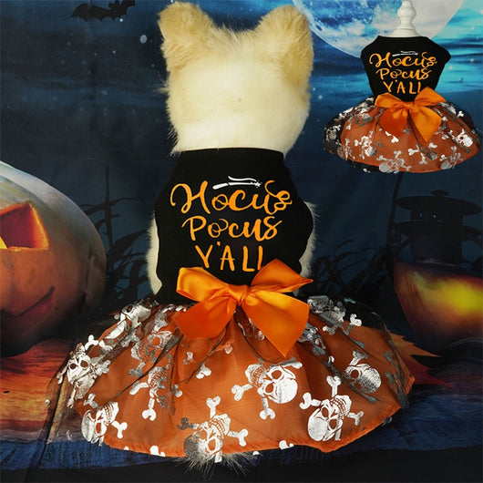 Disfraz de Halloween para Perros y Gatos - Calavera Negra con Decoración de Fiesta - Image 12