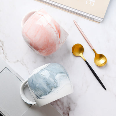 Taza de Cerámica Marmolada para Parejas - Desayuno Elegante en Casa - Image 3