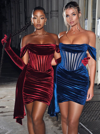 Vestido de Noche Elegante en Terciopelo con Escote Sensual - Image 14