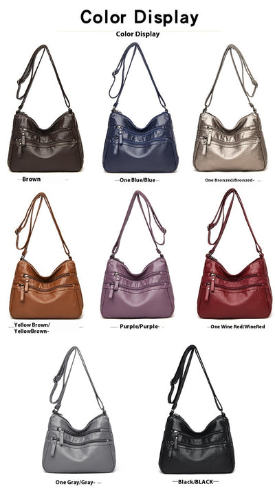 Bolso Bandolera de Cuero Genuino Lavado - Diseño Minimalista Versátil - Image 22