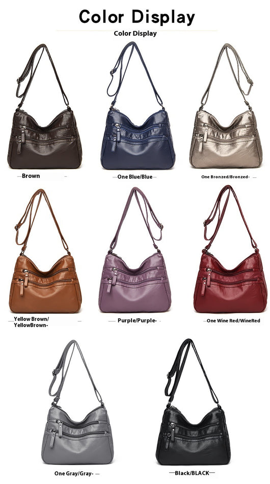 Bolso Bandolera de Cuero Genuino Lavado - Diseño Minimalista Versátil - Image 22