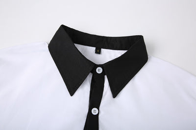 Camisa Manga Larga Bicolor Elegante para Adolescentes - Image 5