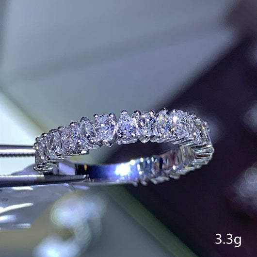 Anillo de Lujo Minimalista con Incrustación de Gota de Agua y Cristales - Image 8