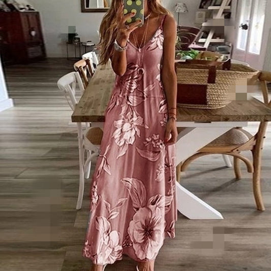 Falda Larga de Flores con Tirantes Ajustables para Mujer - Image 2