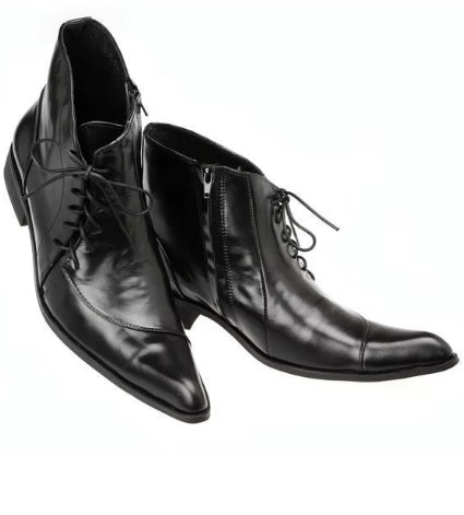 Botas de Cuero Británico Estilo Coreano con Punta Afilada para Hombre - Image 5