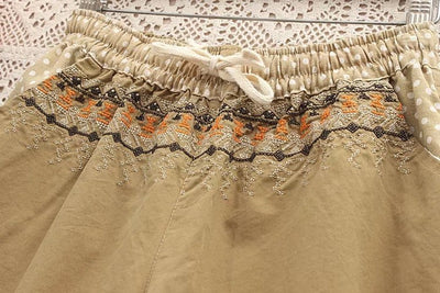 Pantalones de Algodón y Lino con Bordado Japonés para Mujer - Image 23