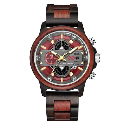 Reloj de Madera para Hombre Cuarzo Multifuncional con Esfera Luminosa - Image 9