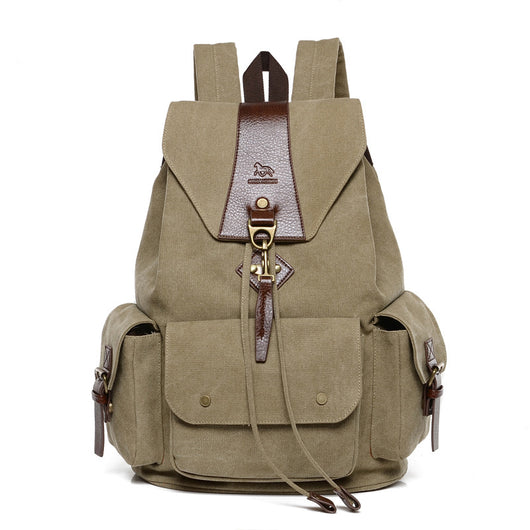 Mochila de Viaje Grande Estilo Retro en Lona para Hombre - Image 5