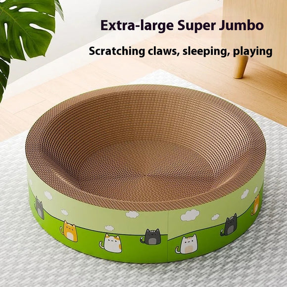 Rascador Circular Grande para Gatos - Tablero Resistente e Integrado