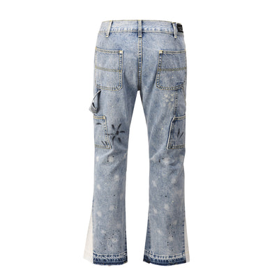 Jeans Flare con Detalles de Contraste y Costuras Artísticas - Image 3