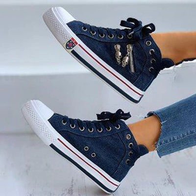 Zapatillas Deportivas Altas para Mujer Talla Grande - Transpirables con Cordones - Image 3