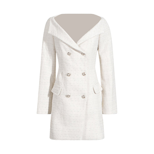 Vestido Elegante Hombros Descubiertos con Manga Larga y Cintura Ajustada - Image 5