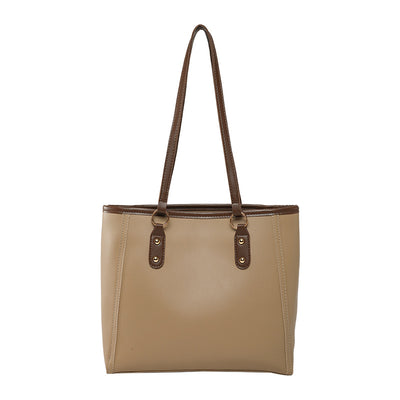 Bolsa Tote Retro Bicolor de Gran Capacidad - Estilo y Funcionalidad - Image 5