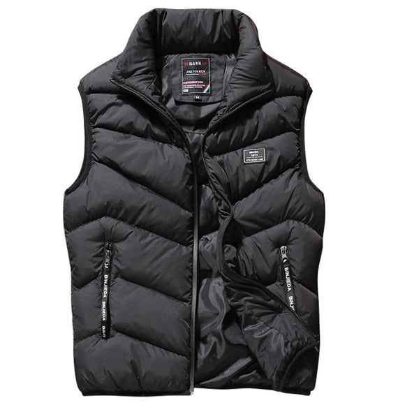 Colete Acolchoado de Inverno Masculino Plus Size
