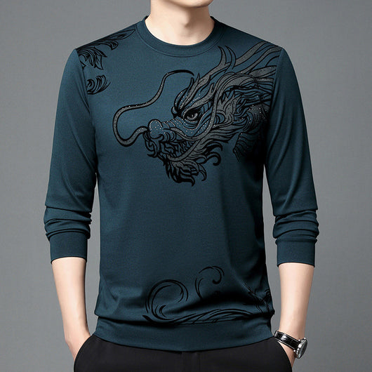 Playera Casual de Cuello Redondo con Textura Flocking para Hombre - Image 7