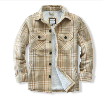 Camisa Larga Holgada a Cuadros Khaki para Mujer - Image 6